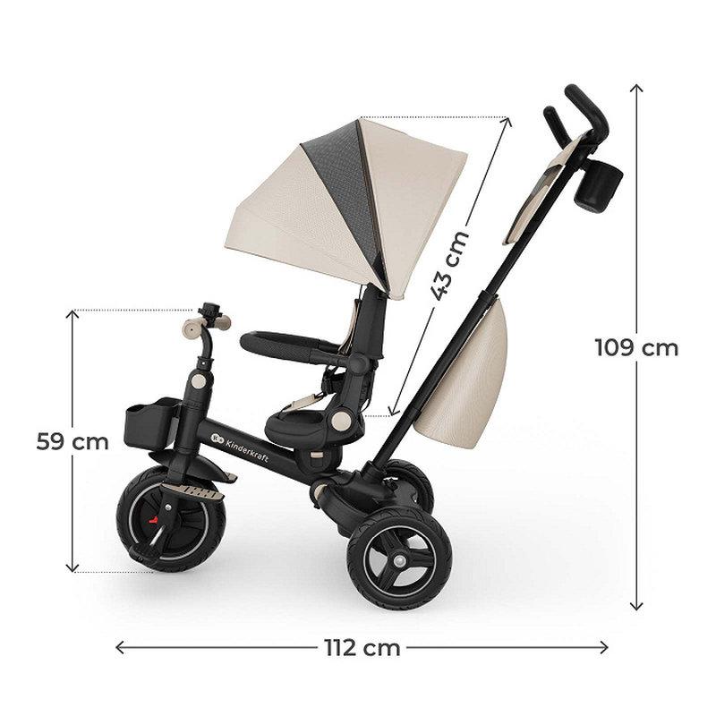 Tricycle Spinstep 2 Plus Beige KINDERKRAFT dimensions