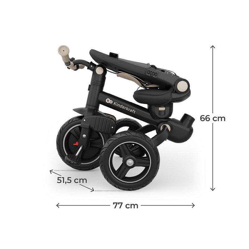 Tricycle Spinstep 2 Plus Beige KINDERKRAFT dimensions plié