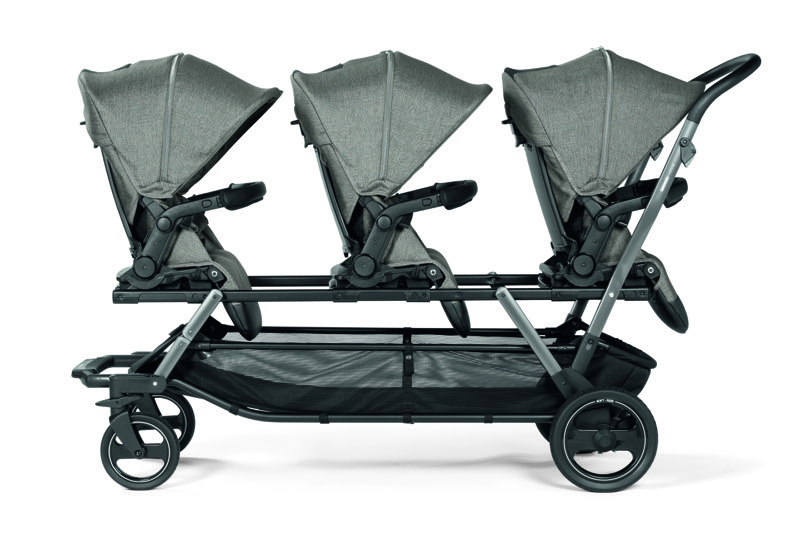 Poussette triplette Piroet pop up Luxe City Grey Peg Perego Assise Réversible