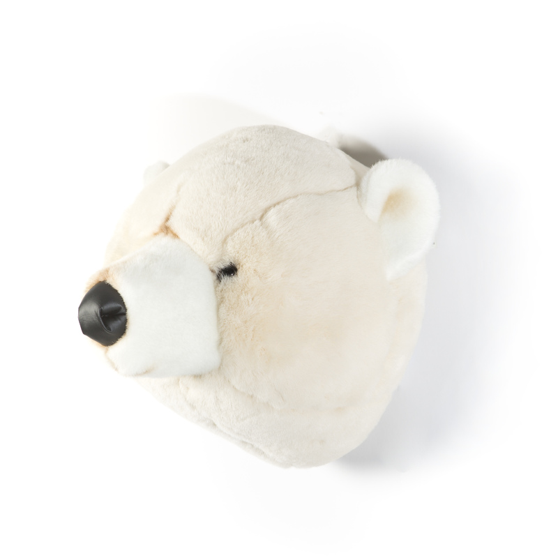 Trophée Peluche Ours Blanc Basile WILD AND SOFT cote droit