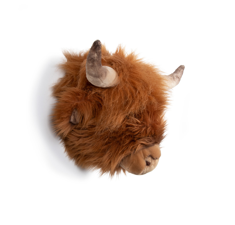 Trophée Peluche Vache Ecossaise Nicolas WILD AND SOFT cote gauche