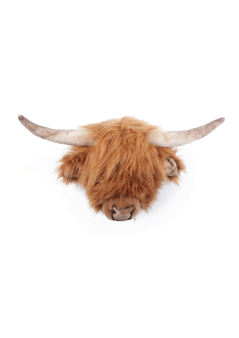 Trophée Peluche Vache Ecossaise Nicolas WILD AND SOFT face