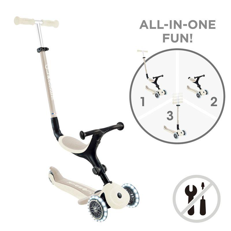 Trottinette Go Up Active Lights Eco Coconut GLOBBER configurations