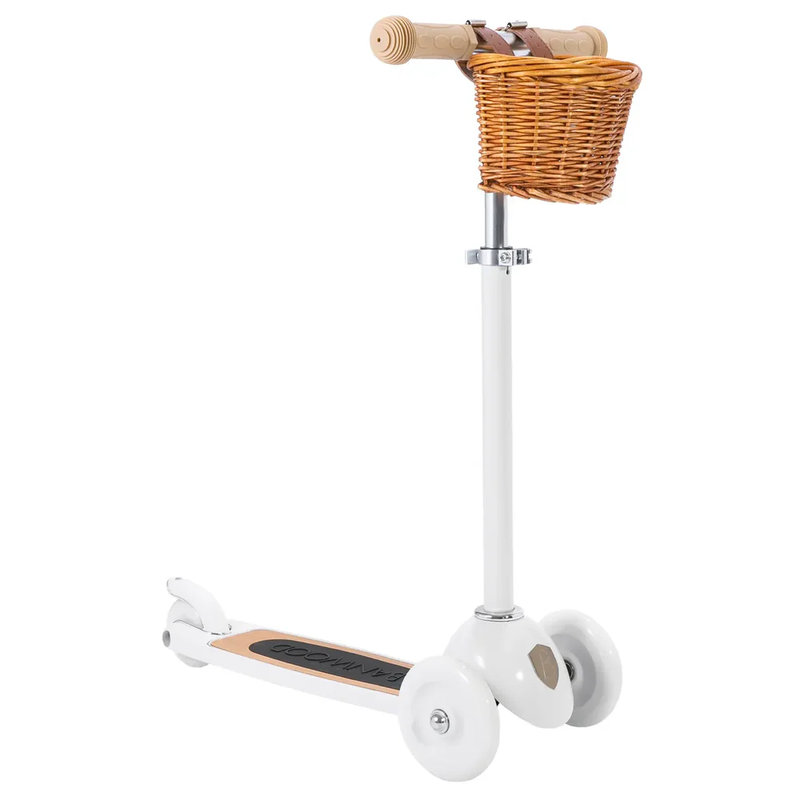 Trottinette Scooter 3 roues Banwood avec panier blanc