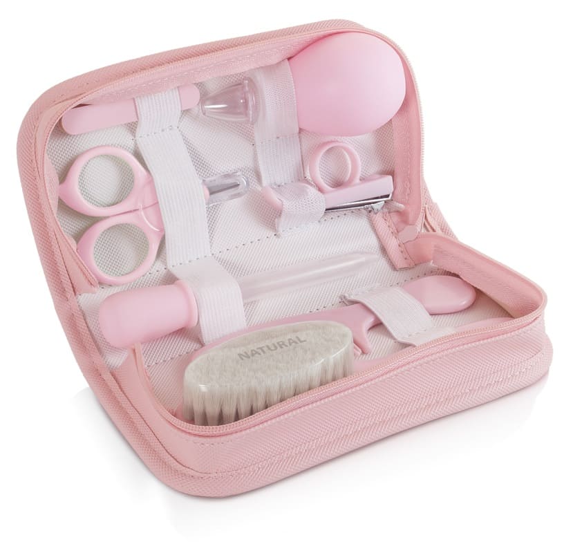 Trousse de soin baby kit rose Miniland dans la trousse