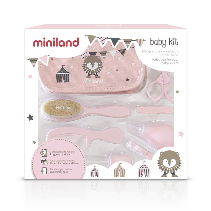 Trousse de soin baby kit rose Miniland pack