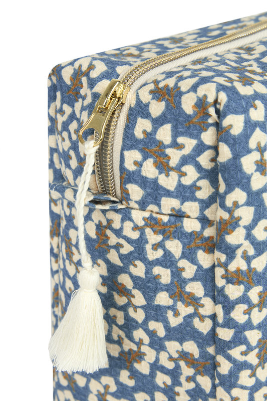 Trousse de toilette Diva Opera Blue yumiko Nobodinoz fermeture zoom