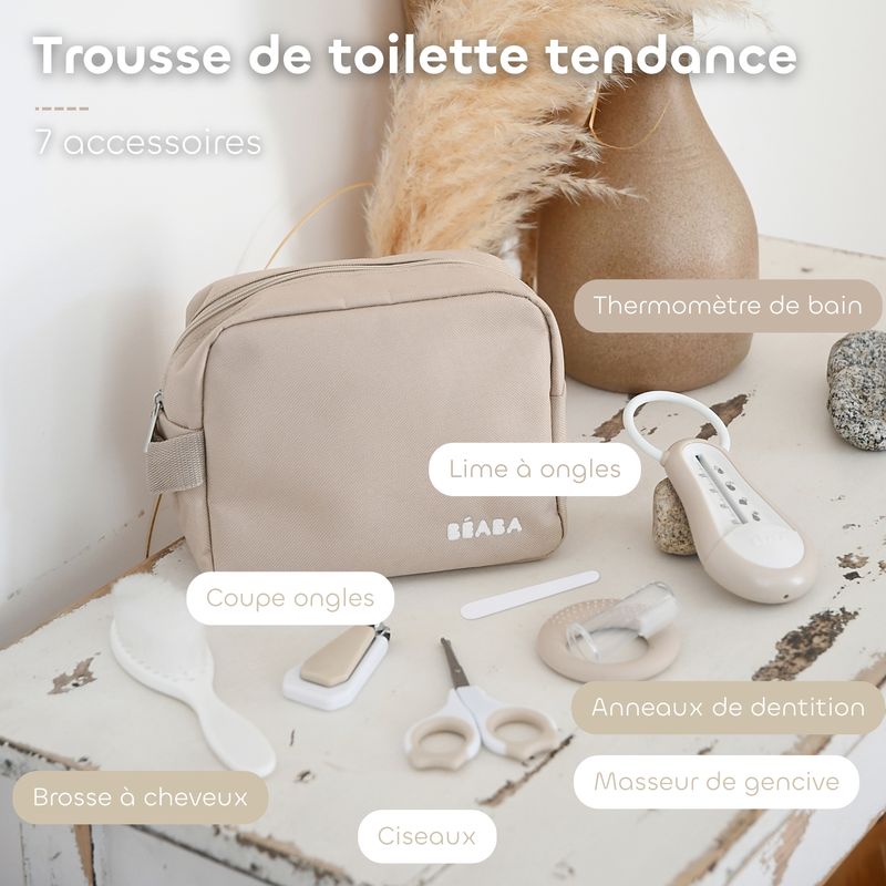 Trousse De Toilette Nomade 7 Accessoires Argile Beaba éléments