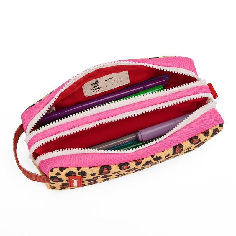Trousse Imprimé Double Compartiment Leopard #7 HELLO HOSSY ouverte