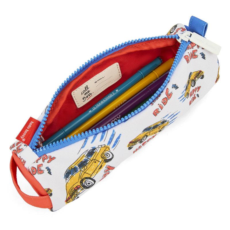 Trousse Imprimé Simple Compartiment Happy Ride HELLO HOSSY ouverte