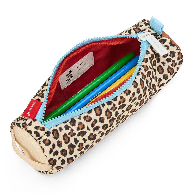 Trousse Imprimé Simple Compartiment Leopard HELLO HOSSY ouverte