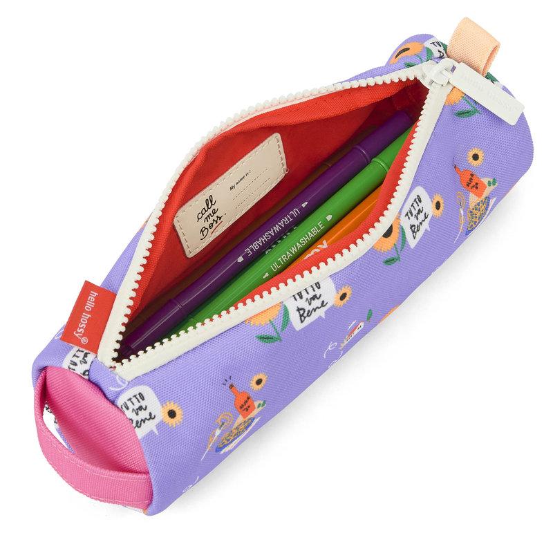 Trousse Imprimé Simple Compartiment Sunflower HELLO HOSSY ouverte