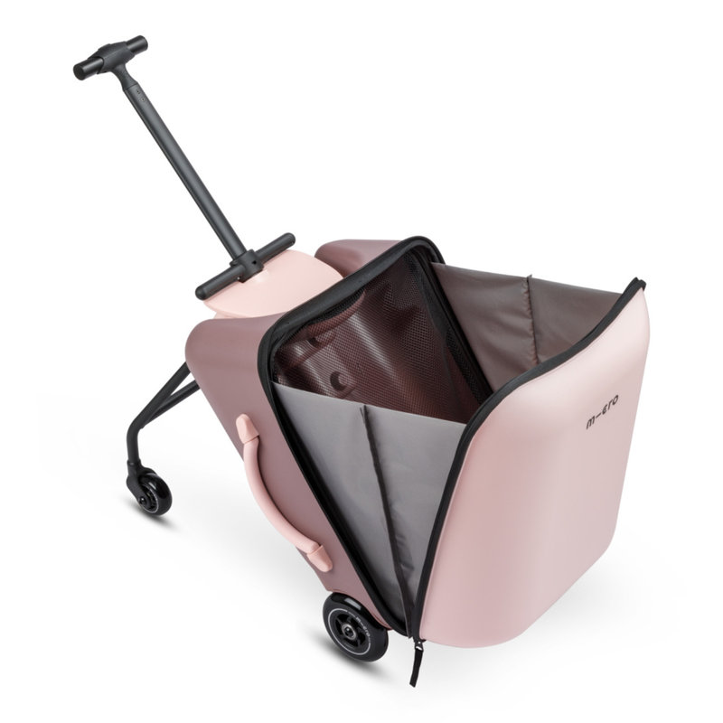 Valise avec assise de voyage Luggage Eazy Guimauve Beaba ouverte