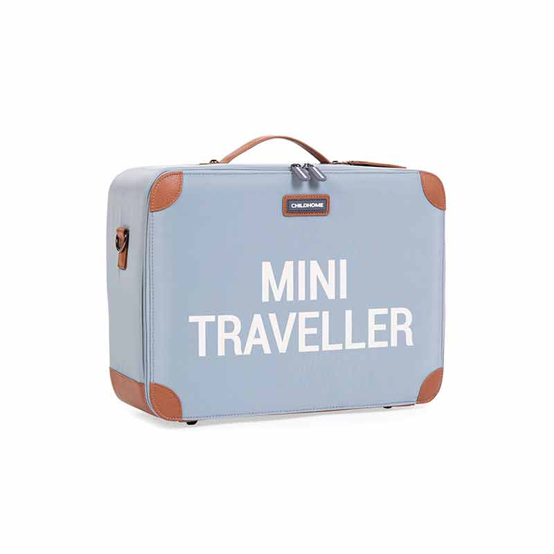 Valise Mini Traveller Gris Ecru Childhome Profil