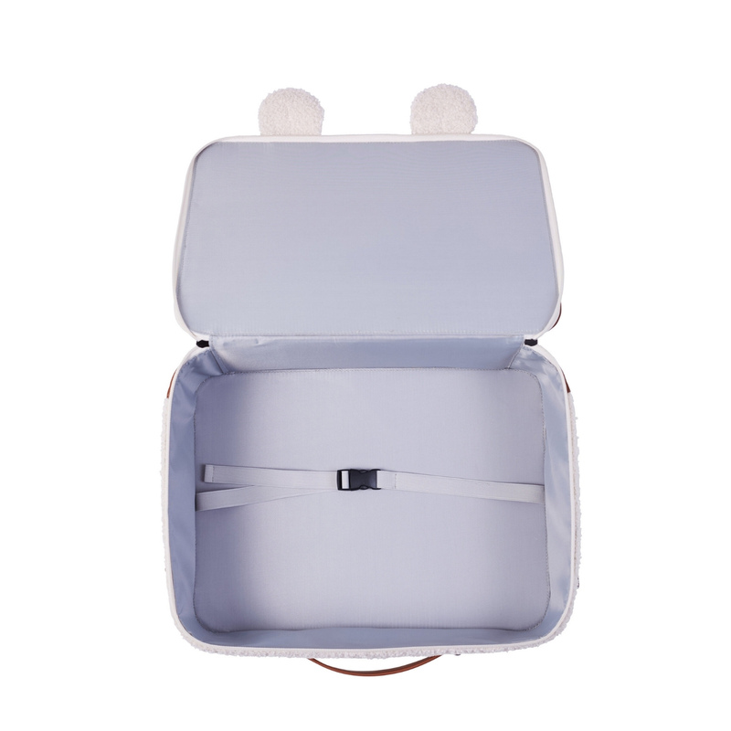 Valise Mini Traveller Teddy écru Childhome Produit ouvert