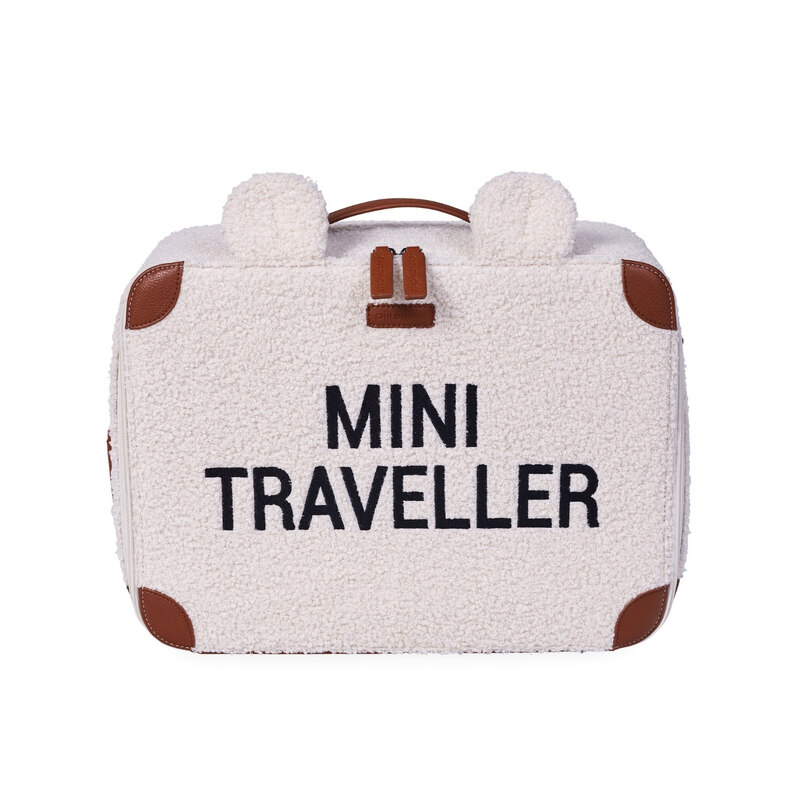 Valise Mini Traveller Teddy écru Childhome Produit face