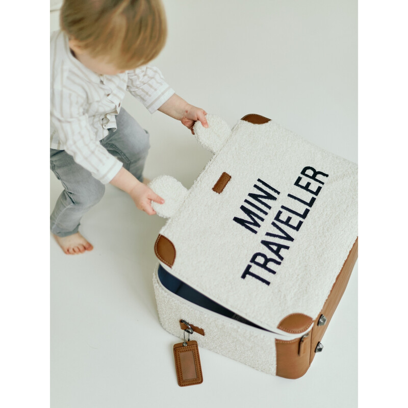 Valise Mini Traveller Teddy écru Childhome Produit lifestyle3