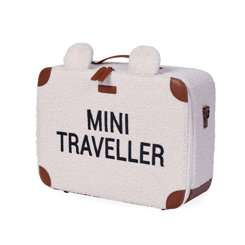 Valise Mini Traveller Teddy écru Childhome Produit profil