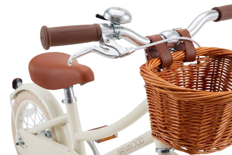 Vélo Classic Vintage 14 pouces Cream Banwood guidon avec sonnette et panier