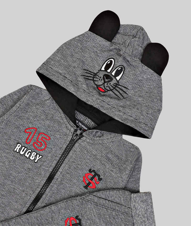 Veste Hoodie bébé Stade Toulousain Cute Stade Toulousain Produit face2