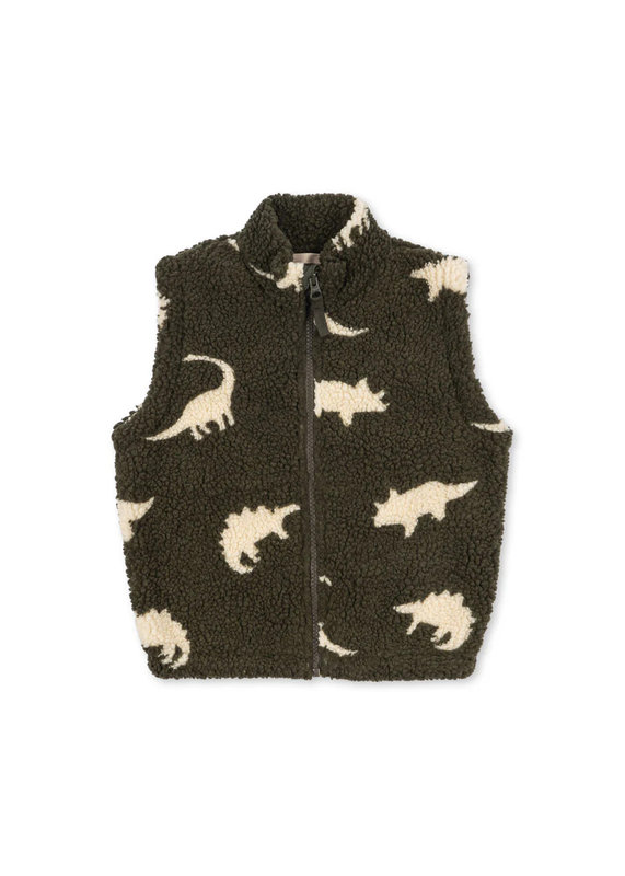 Veste sans manches Jody Teddy Grs Dino Silhouette Konges Slojd face