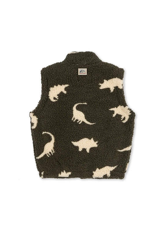 Veste sans manches Jody Teddy Grs Dino Silhouette Konges Slojd dos