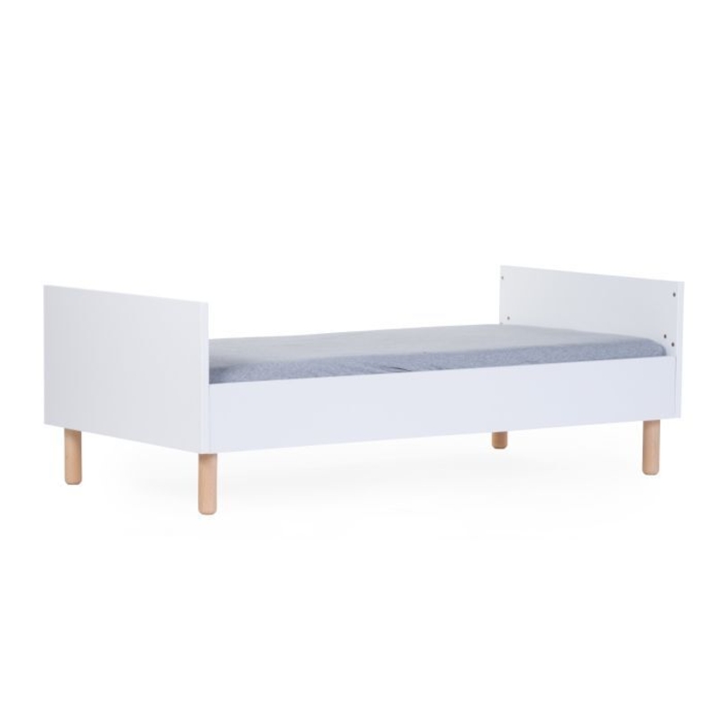 Lit Evolutif Wonder White 70x140 cm Blanc et Pieds naturels Childhome lit enfant