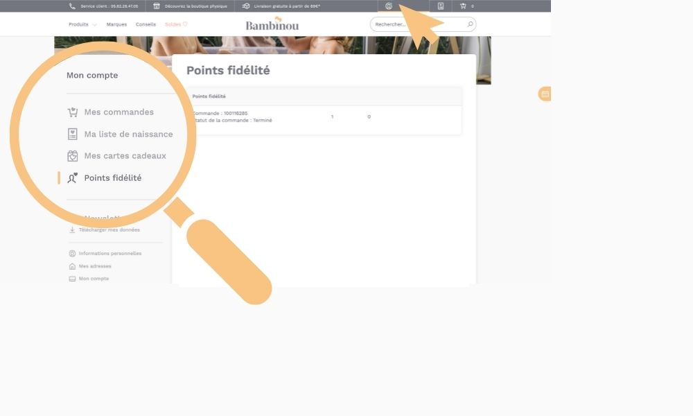 zoom rubrique point de fidélité